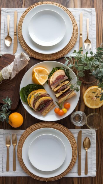 Zestaw potraw na talerzach